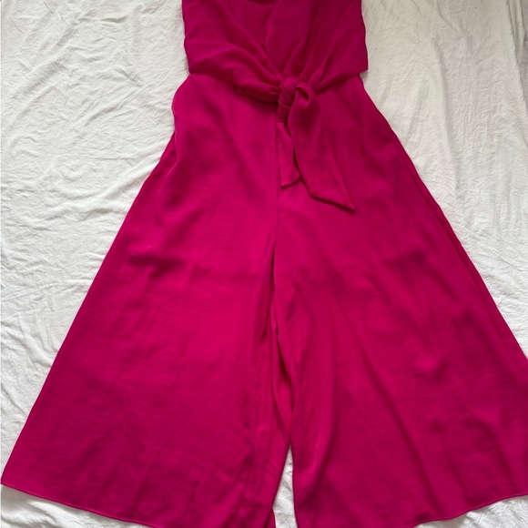 Maeve Pink Strapless Jumpsuit with Wide-Leg Design - Picture 4 of 10
